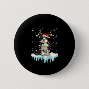 Chapa Redonda De 5 Cm Boder Colline Reindeer Christmas Present