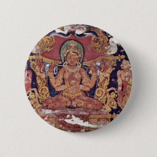 Chapa Redonda De 5 Cm Bodhisattva Prajnaparamita "por Indischer Maler U