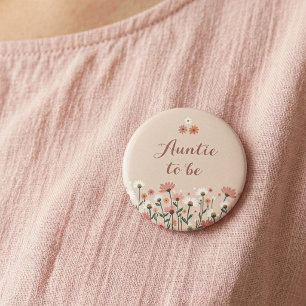 Chapa Redonda De 5 Cm Boho Chic Daisy Floral Baby Shower Tía a Ser