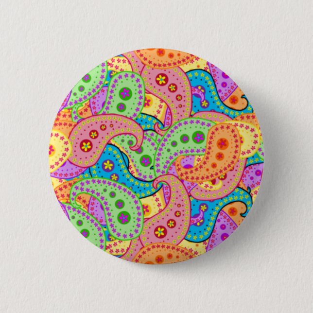 Chapa Redonda De 5 Cm Boho Paisley (Anverso)