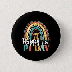 Chapa Redonda De 5 Cm Boho Rainbow Happy Pi Day 3.14 Math Geek