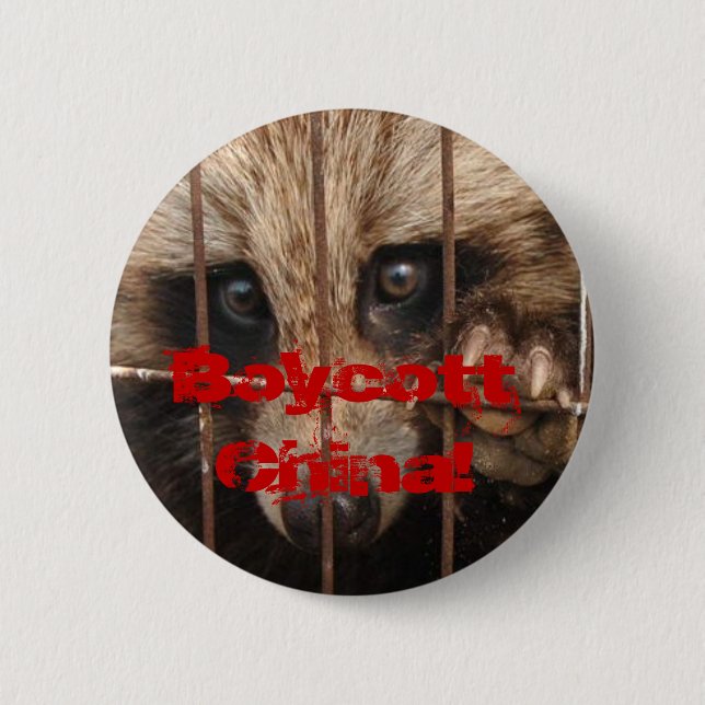 Chapa Redonda De 5 Cm ¡Boicoteo China! (Anverso)