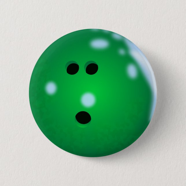 Chapa Redonda De 5 Cm Bola de bolos (verde) (Anverso)