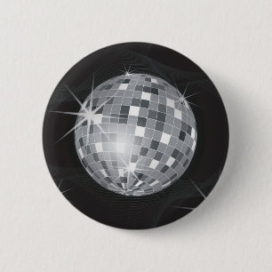 Chapa Redonda De 5 Cm bola de disco plateado