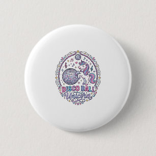 Chapa Redonda De 5 Cm Bola de discoteca Unicornio Unicornio Impresión ju