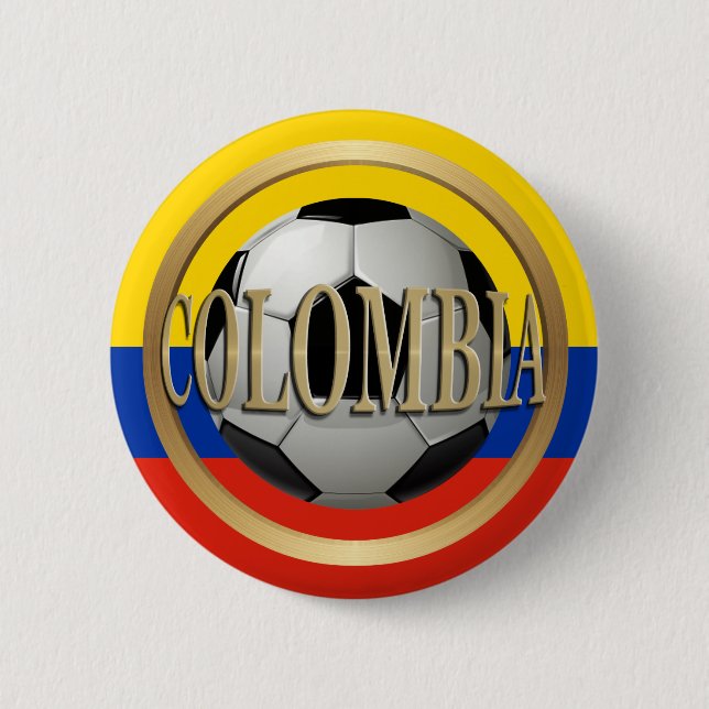 Chapa Redonda De 5 Cm Bola de fútbol de Colombia (Anverso)
