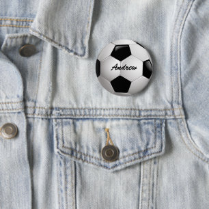 Chapa Redonda De 5 Cm Bola de Fútbol de personalizable