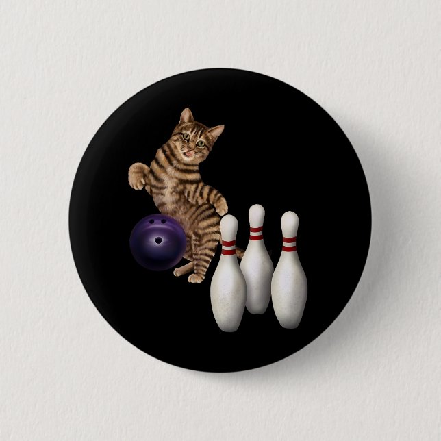 Chapa Redonda De 5 Cm Bola de gato divertida (Anverso)