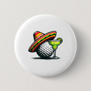 Chapa Redonda De 5 Cm Bola De Golf Cinco De Mayo Con Sombrero Y Margarit