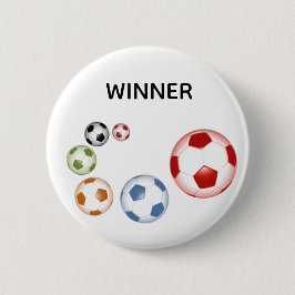 Chapa Redonda De 5 Cm Bolas de fútbol ganador