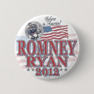 Chapa Redonda De 5 Cm Boleto del GOP de Romney Ryan
