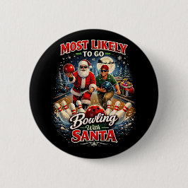 Chapa Redonda De 5 Cm Boliche con Santa