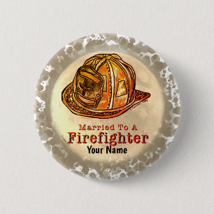 Chapa Redonda De 5 Cm Bombero casado