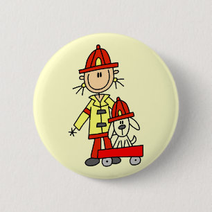 Chapa Redonda De 5 Cm Bombero con camisetas y regalos de dálmata