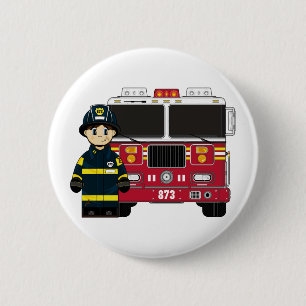 Chapa Redonda De 5 Cm Bombero con placa de motor de fuego