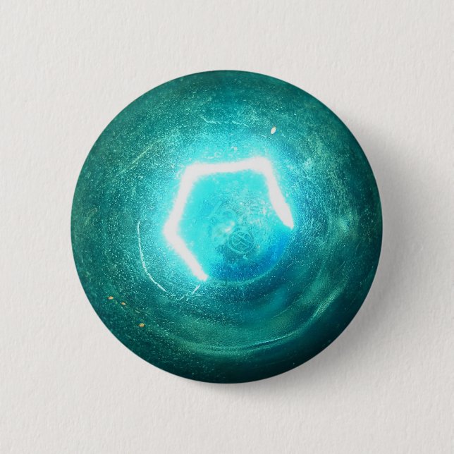 Chapa Redonda De 5 Cm Bombilla azul (Anverso)