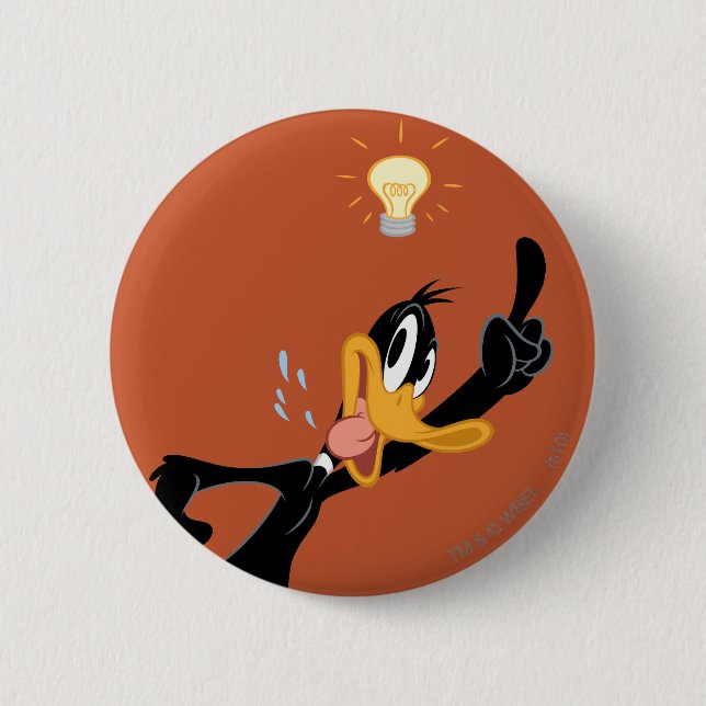 Chapa Redonda De 5 Cm Bombilla sobre la cabeza de DAFFY DUCK™ (Anverso)