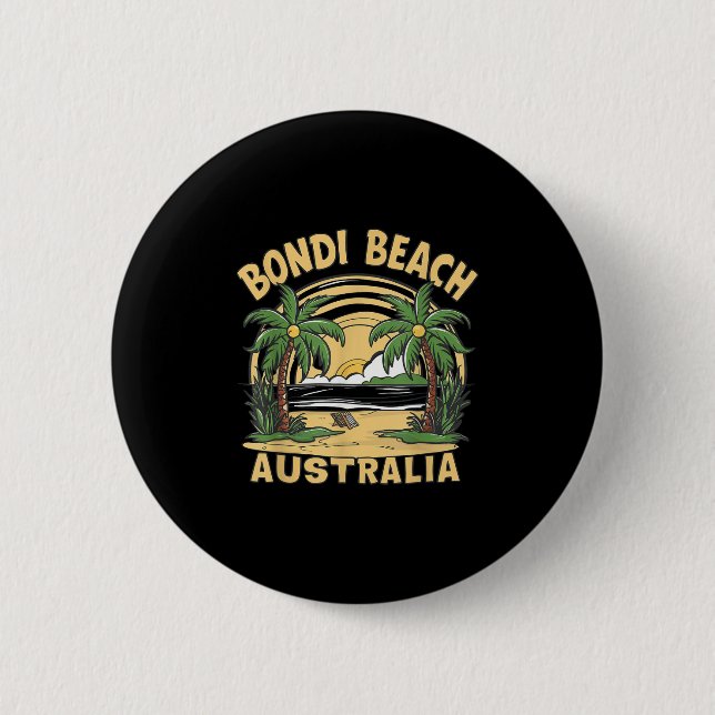 Chapa Redonda De 5 Cm Bondi Beach Australia (Anverso)