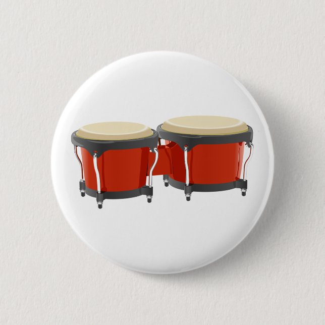 Chapa Redonda De 5 Cm Bongo Drums (Anverso)