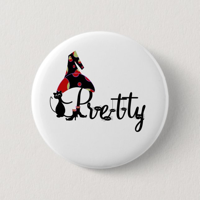 Chapa Redonda De 5 Cm Bonito de Halloween (Anverso)