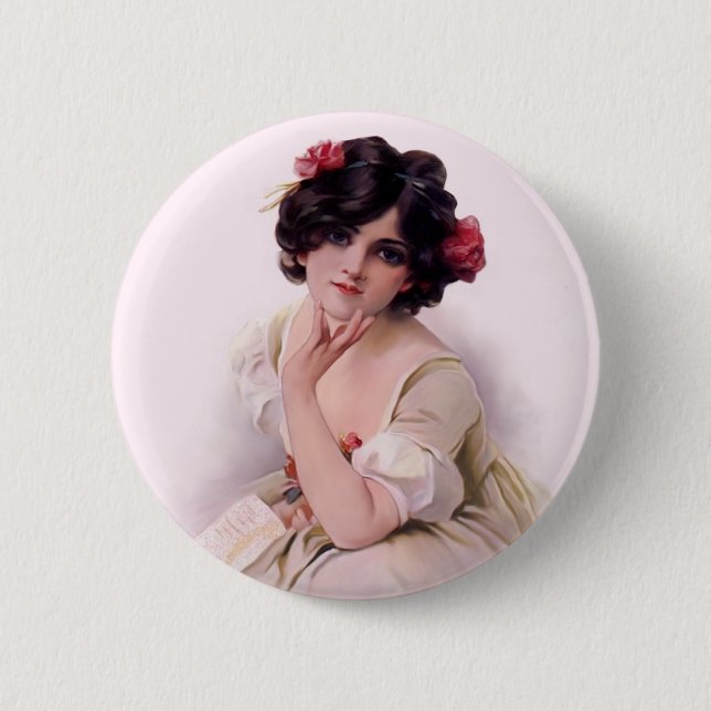 Chapa Redonda De 5 Cm Bonito en rosa (Anverso)