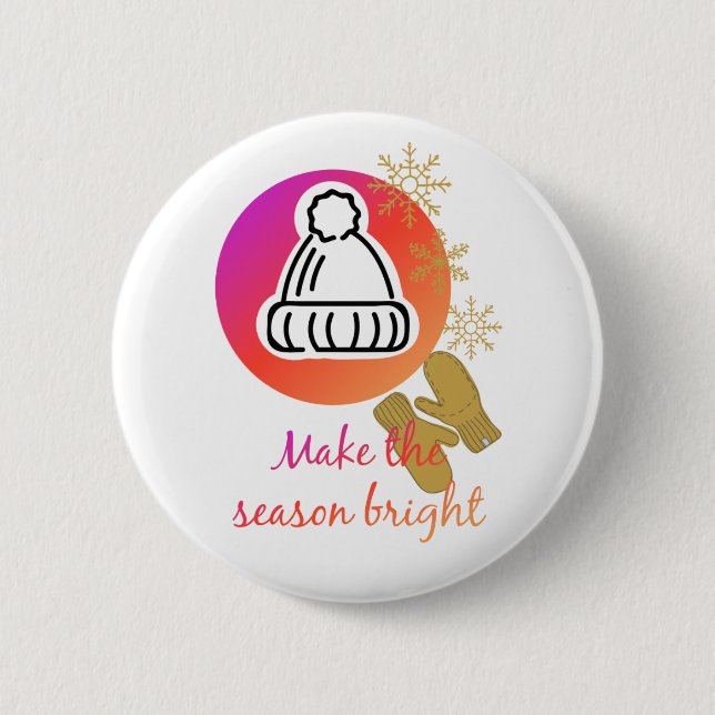 Chapa Redonda De 5 Cm Bonito Gorra y Mittens Winst Season Bright (Anverso)