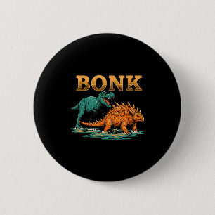 Chapa Redonda De 5 Cm Bonk Dinosaur Diseño Divertido Humor Prehistórico 