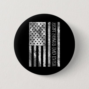 Chapa Redonda De 5 Cm Bonus Dad Ever Us Flag Vintage Patriot Stepdad Men