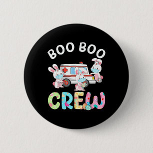 Chapa Redonda De 5 Cm Boo Boo Crew Divertido Conejito Ems Emt Enfermera 