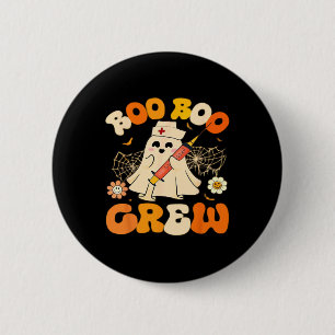 Chapa Redonda De 5 Cm Boo Boo Crew Fantasma Divertido Para Enfermera, Re