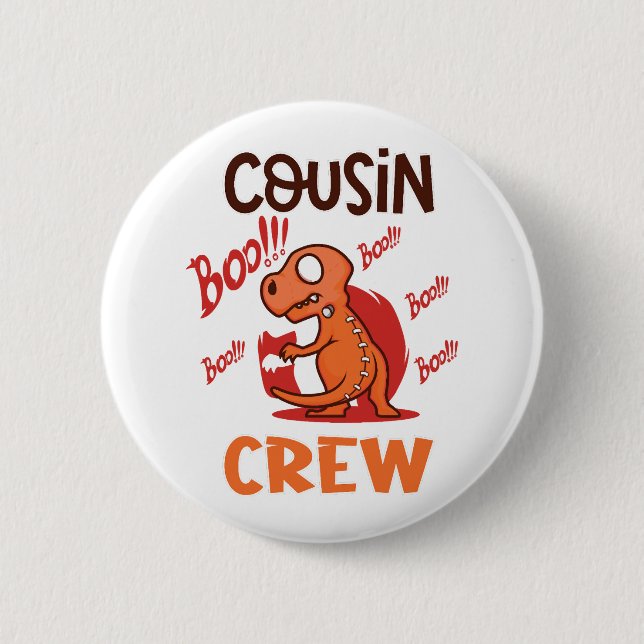 Chapa Redonda De 5 Cm Boo Cousin Crew Halloween Dinosaur Spookone Costum (Anverso)