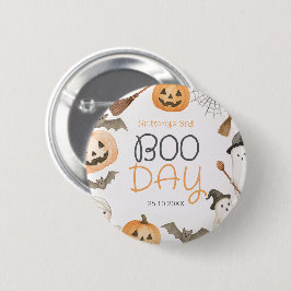 Chapa Redonda De 5 Cm Boo Day Spooky Halloween Birthday