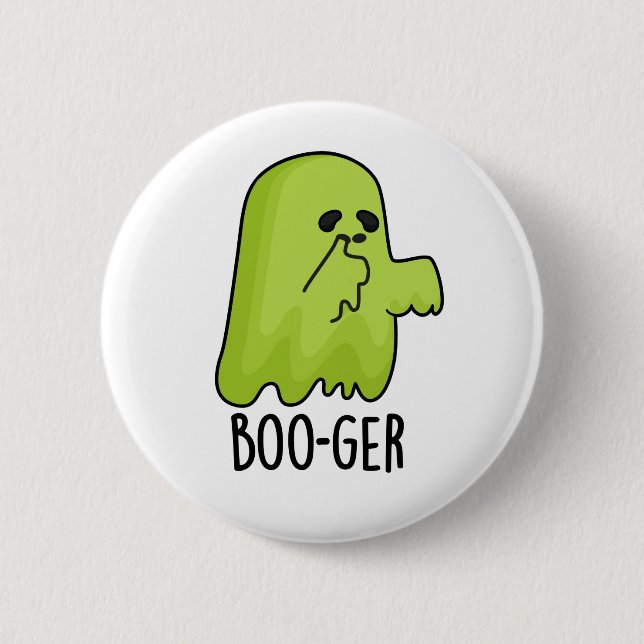 Chapa Redonda De 5 Cm Boo ger Gracioso Booger de Halloween Ghost Pun (Anverso)