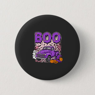 Chapa Redonda De 5 Cm Boo Halloween Camión Purpura Fantasma y Diseño de 