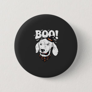 Chapa Redonda De 5 Cm Boo Halloween Perro Bruja Sombrero Murciélagos