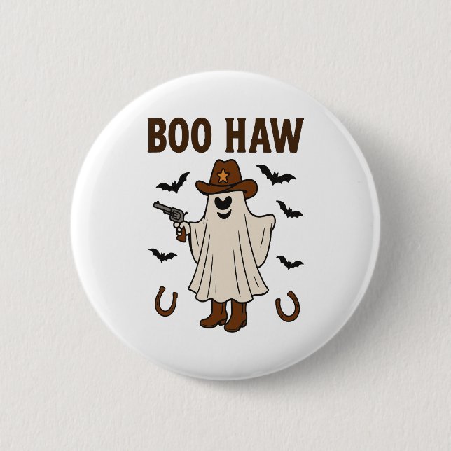 Chapa Redonda De 5 Cm Boo Haw (Anverso)