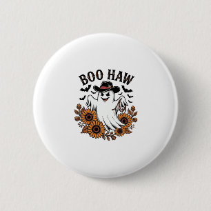 Chapa Redonda De 5 Cm Boo Haw Vaquero Fantasma Girasoles Murciélagos Hal