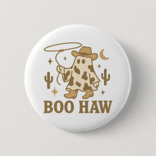Chapa Redonda De 5 Cm Boo Haw Vaquero Fantasma Occidental Halloween