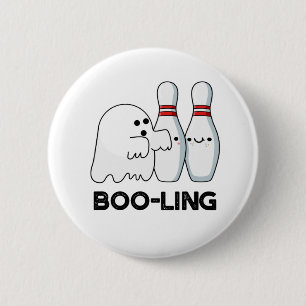 Chapa Redonda De 5 Cm Boo-ling Funny Halloween Bowling Ghost Pun