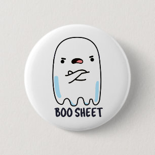 Chapa Redonda De 5 Cm Boo Sheet Funny Halloween Ghost Pun