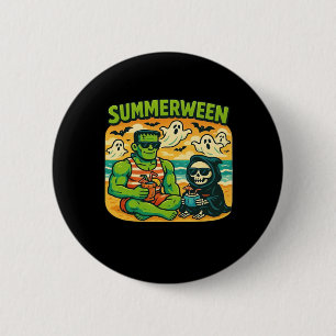 Chapa Redonda De 5 Cm Boogeymen en la playa - Clase de Vibes Retro Summe