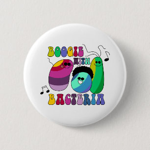 Chapa Redonda De 5 Cm Boogie con las bacterias