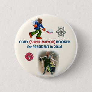 Chapa Redonda De 5 Cm Booker de Cory para el presidente 2016