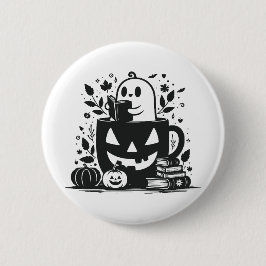 Chapa Redonda De 5 Cm Bookish Halloween