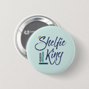 Chapa Redonda De 5 Cm Booklover Shelfie King