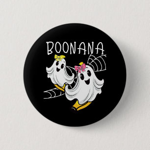 Chapa Redonda De 5 Cm Boonana Fantasma Lindo Plátano Halloween