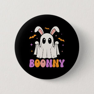 Chapa Redonda De 5 Cm Boonny Cute Bunny Ghost Halloween Halloween Hombre