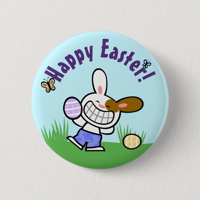 Chapa Redonda De 5 Cm Boony Happy Easter Button (Anverso)