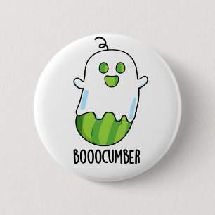 Chapa Redonda De 5 Cm Booocumber Funny Ghost Cucumber Pun