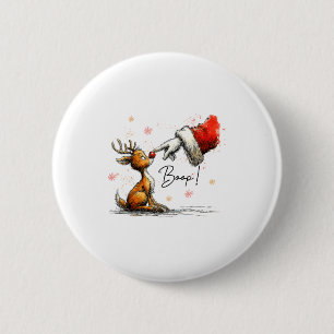 Chapa Redonda De 5 Cm Boop Santa divertido Granjero Reno Lindo Navidad H